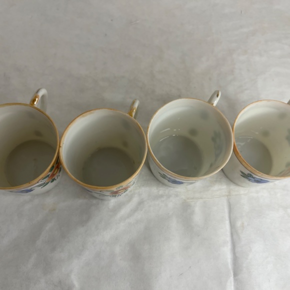 Japanese Tashiro Shoten Hand Painted Porcelain Demitasse Cup Floral Design - Picture 6 of 16